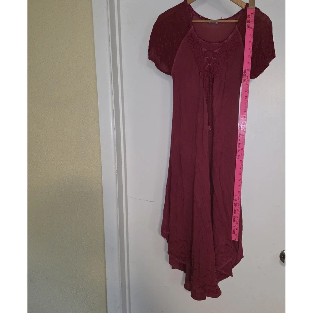 Advance Apparels dress Boho Fairy core Free Size Red %100 Cotton Womens - Picture 7 of 9